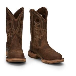 Tony Lama Mens Boots River Tumbleweed 11" W Wide Round‎ Toe Brown RR3370 Size 9D